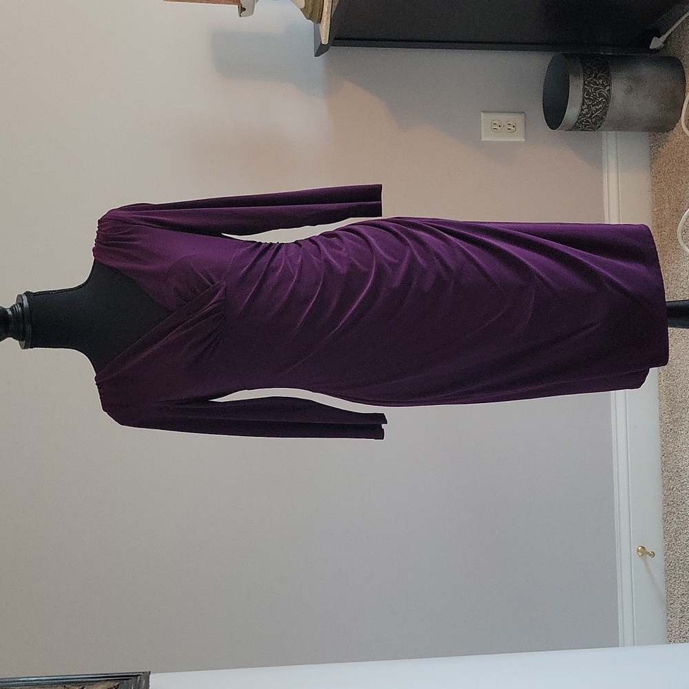 Ralph Lauren long sleeve Vneck Dress- Gently Used- looks Brand New